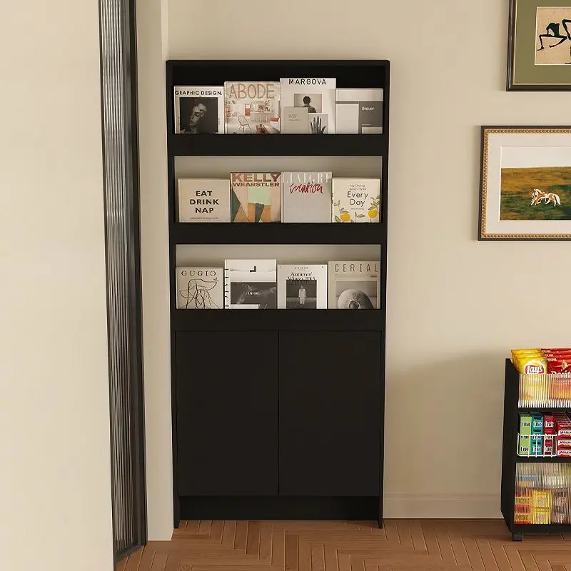 

Bookshelf door rear shelf floor-to-ceiling narrow ultra-thin storage cabinet household children's snack picture book multi-layer