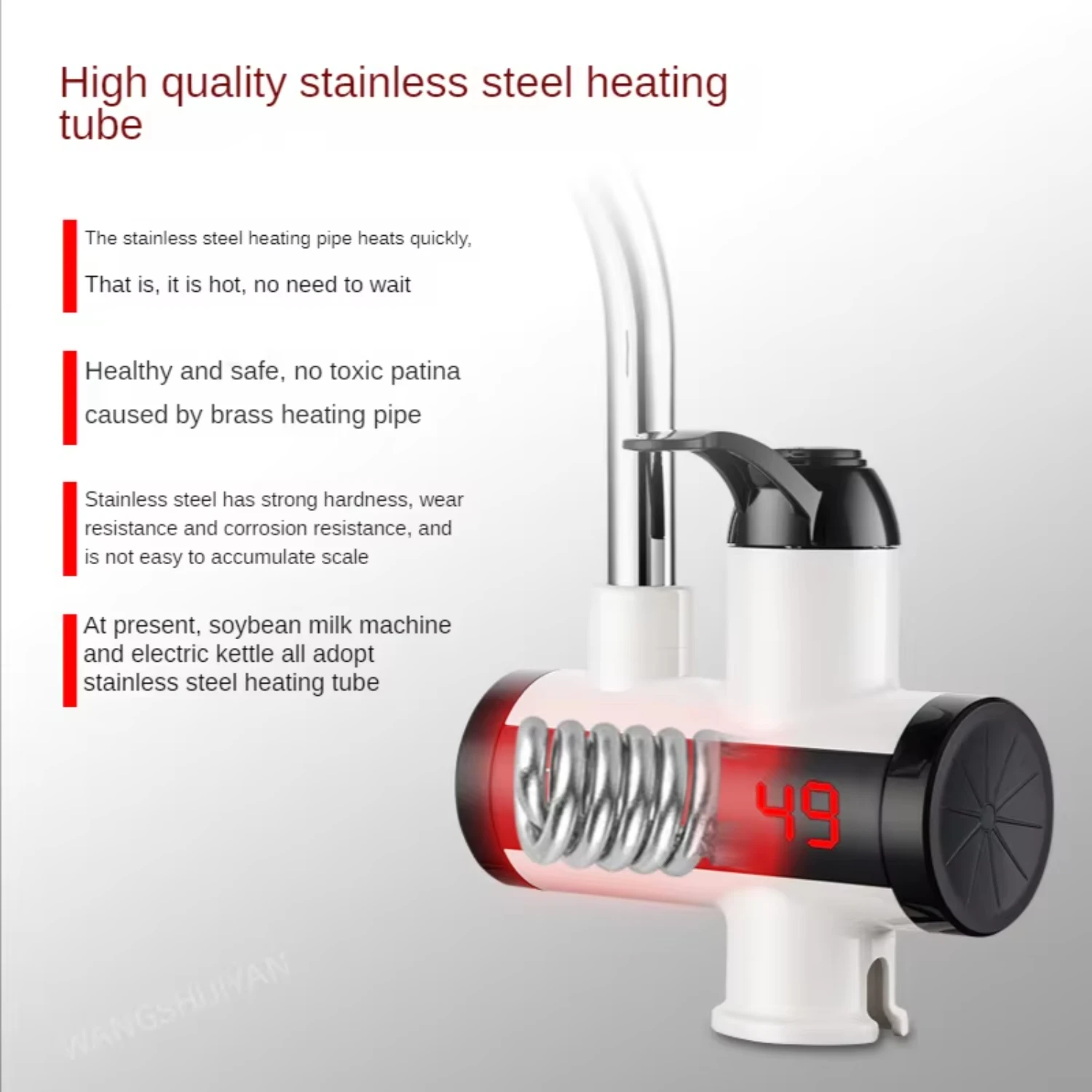 Kitchen Instant Hot Water Faucet Heater - Tankless Water Heater for Cold Heating and Instantaneous Hot Water