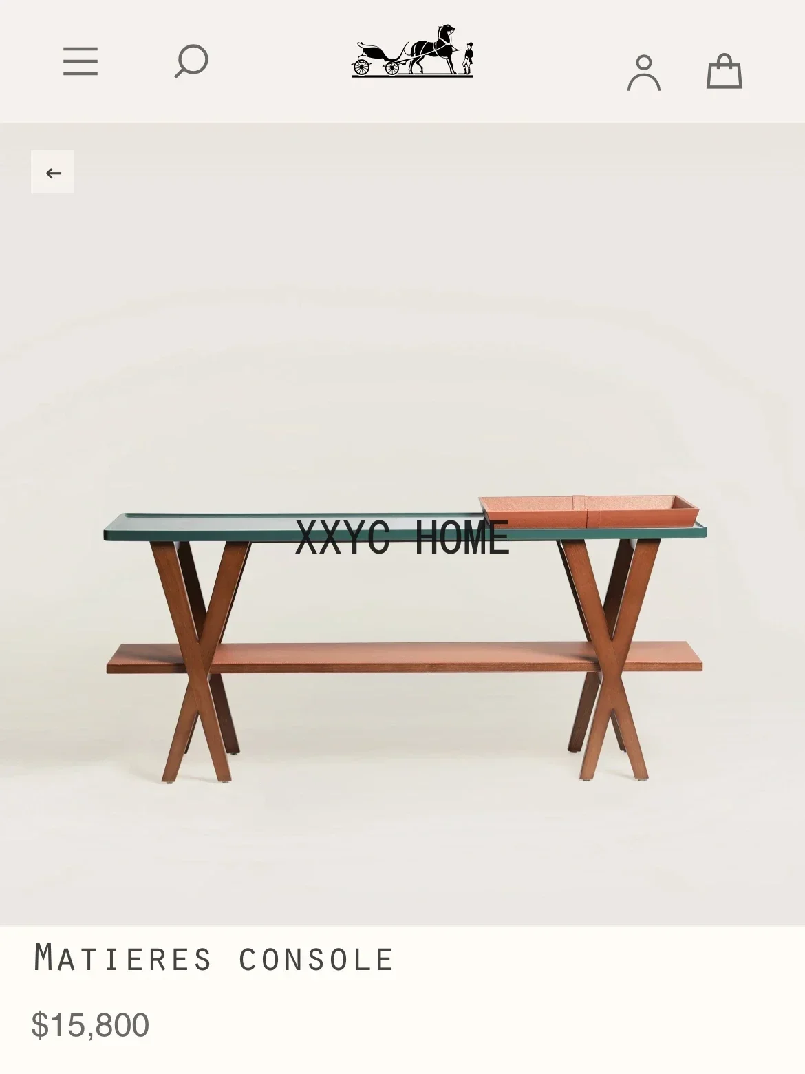 

Golden Brown/Dark Green Color Matching Double-Layer Ash Wood Side Table Table-Console Console Tables