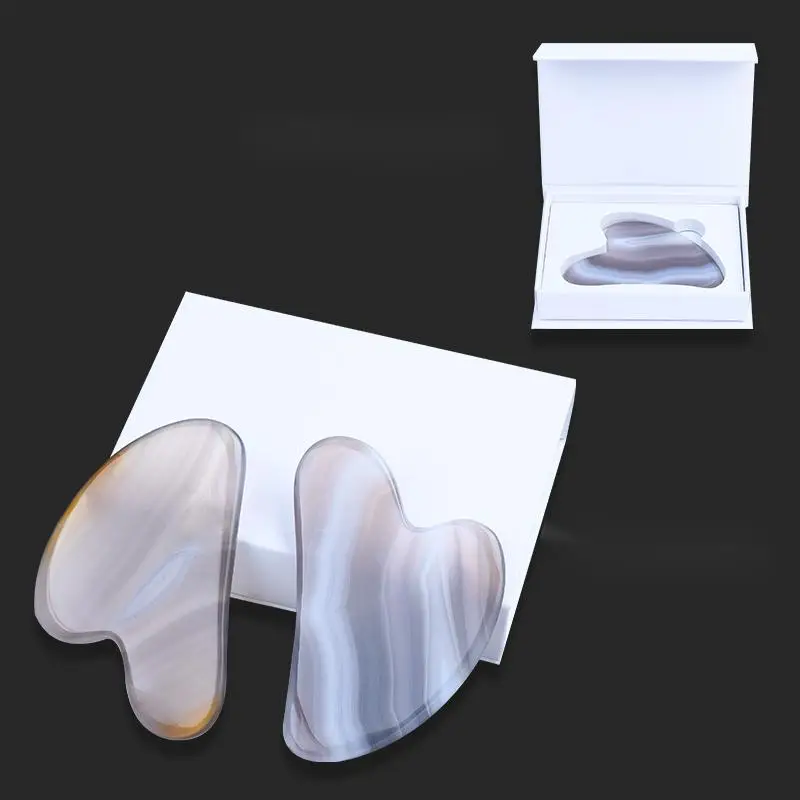 Agate Face Gua Sha Tool Nature Carnelian Crystal Stone Heart Shape Massager Skin Care Neck Body Beauty Product