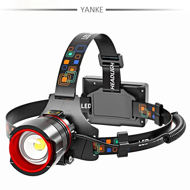 

Night fishing light camping mountaineering emergency light induction stretch zoom warning light strong beam headlight