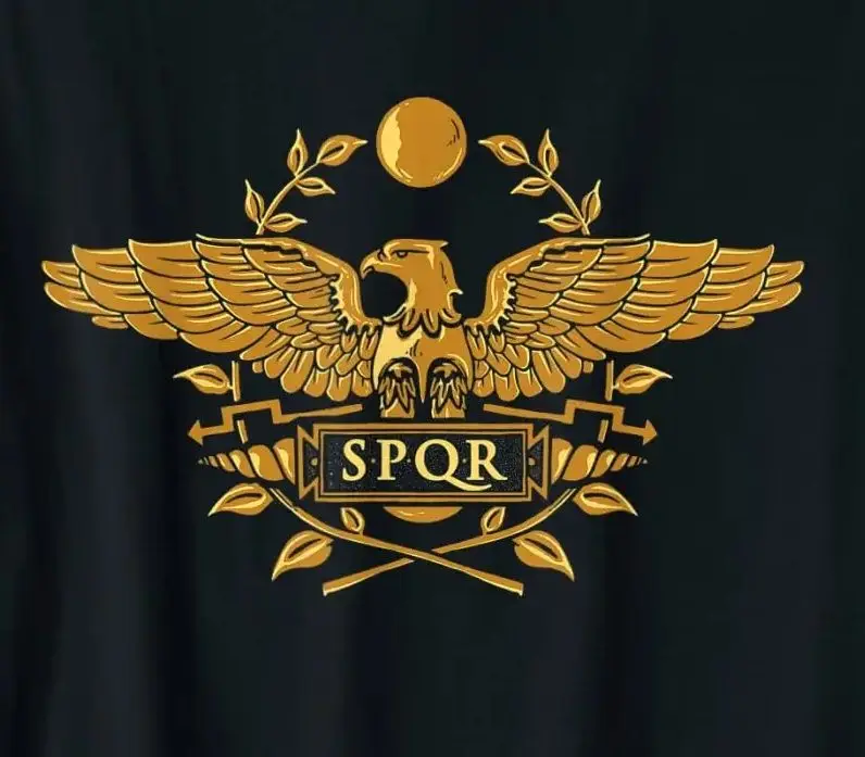 SPQR History Roman Empire Gold Eagle Men T-Shirt Short Sleeve Casual 100% Cotton O-Neck Summer Tees