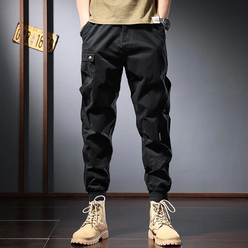 

Cargo Pants Men Summer Streetwear Joggers Trousers Fashion Casual Black Cotton Baggy Jogging Pencil Pants