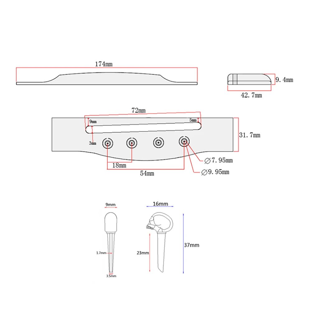 

4pcs Saddle Replacement Diy Kit For Bass Acoustic Replacement Acoustic Guitar Saddle Bridge Bridge Guitar Parts