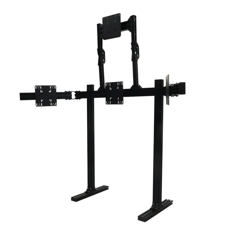 Aluminum Profile Four Screen Multi TV Mounting Hanger Bracket Quad Monitor Stand For Sim Rig Racing Cockpit Simulator