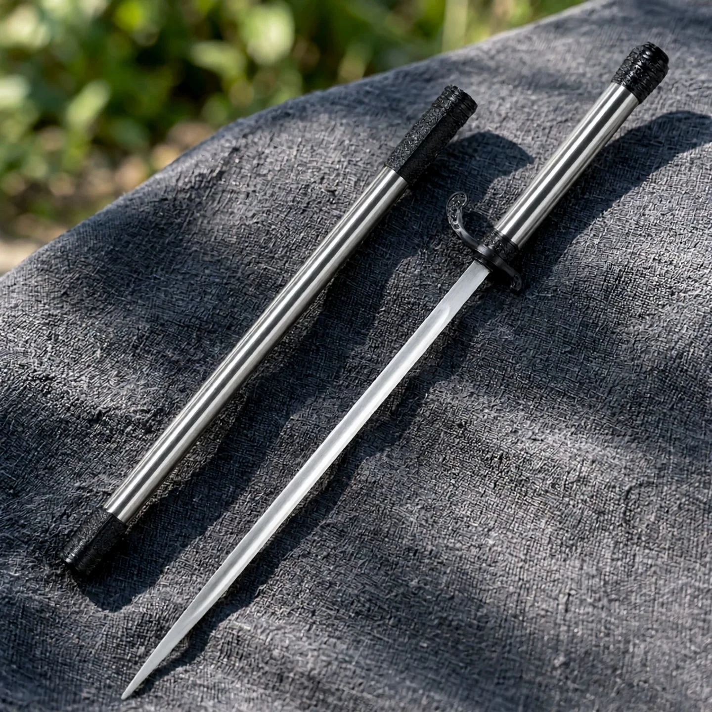 Concealed Hidden Spear 50cm Solid Square Four-Sided Manganese Steel Blade Stainless Steel Tube Scabbard With Free Display Rack