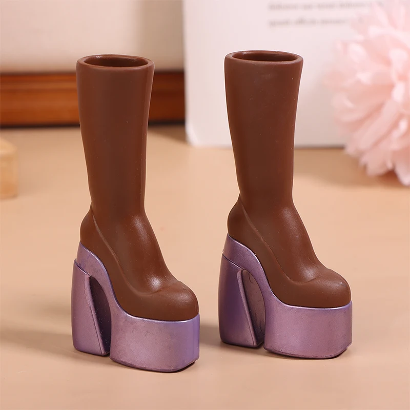 Mini Doll Simulation High Heel Boots Doll Dress UP Accessories Dolls House Clothes Decoration For Girls Pretend Play Toys-Toy
