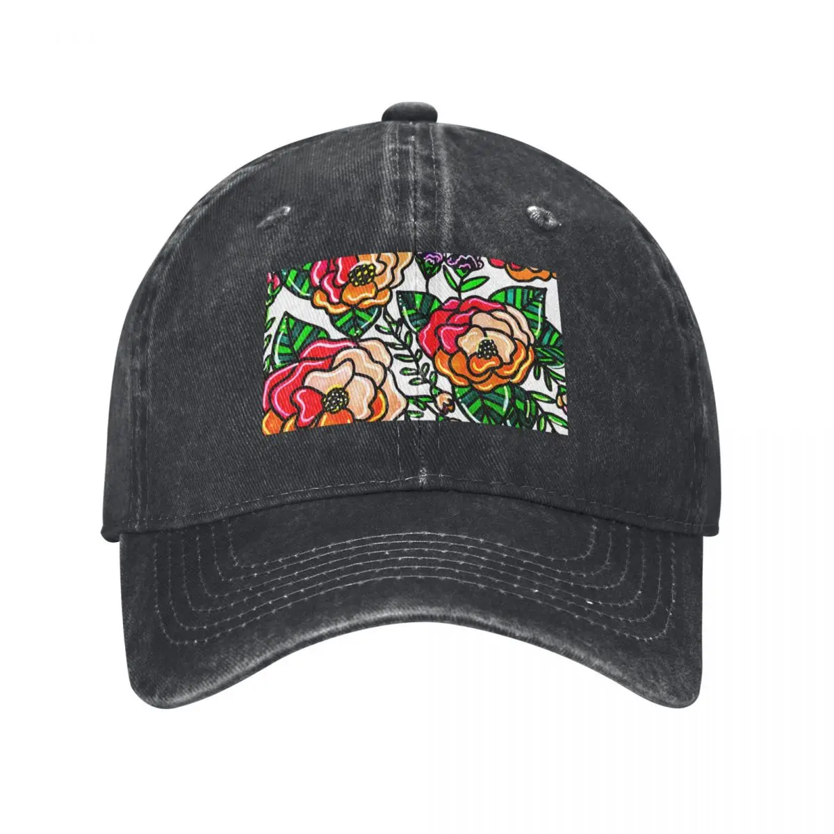 Roses - Pink and orange Baseball Cap winter hats for men derby hat fun hats Military Cap Man Hats For Men Women's view 2