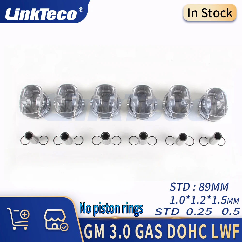 

6PCS STD 0.25 0.5 Engine Parts Piston Kit 3.0 L LFW GAS V6 For GM BUICK LACROSSE CADILLAC CTS SRX CHEVROLET Equinox GMC