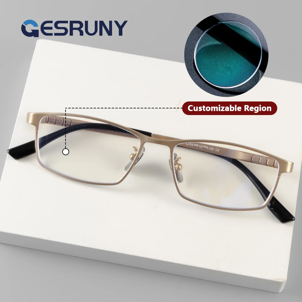 

Gesruny Square Frame Progressive Prescription Glasses Customised Myopia Optical Lenses Eyeglasses For Women Men Reading Eyewear