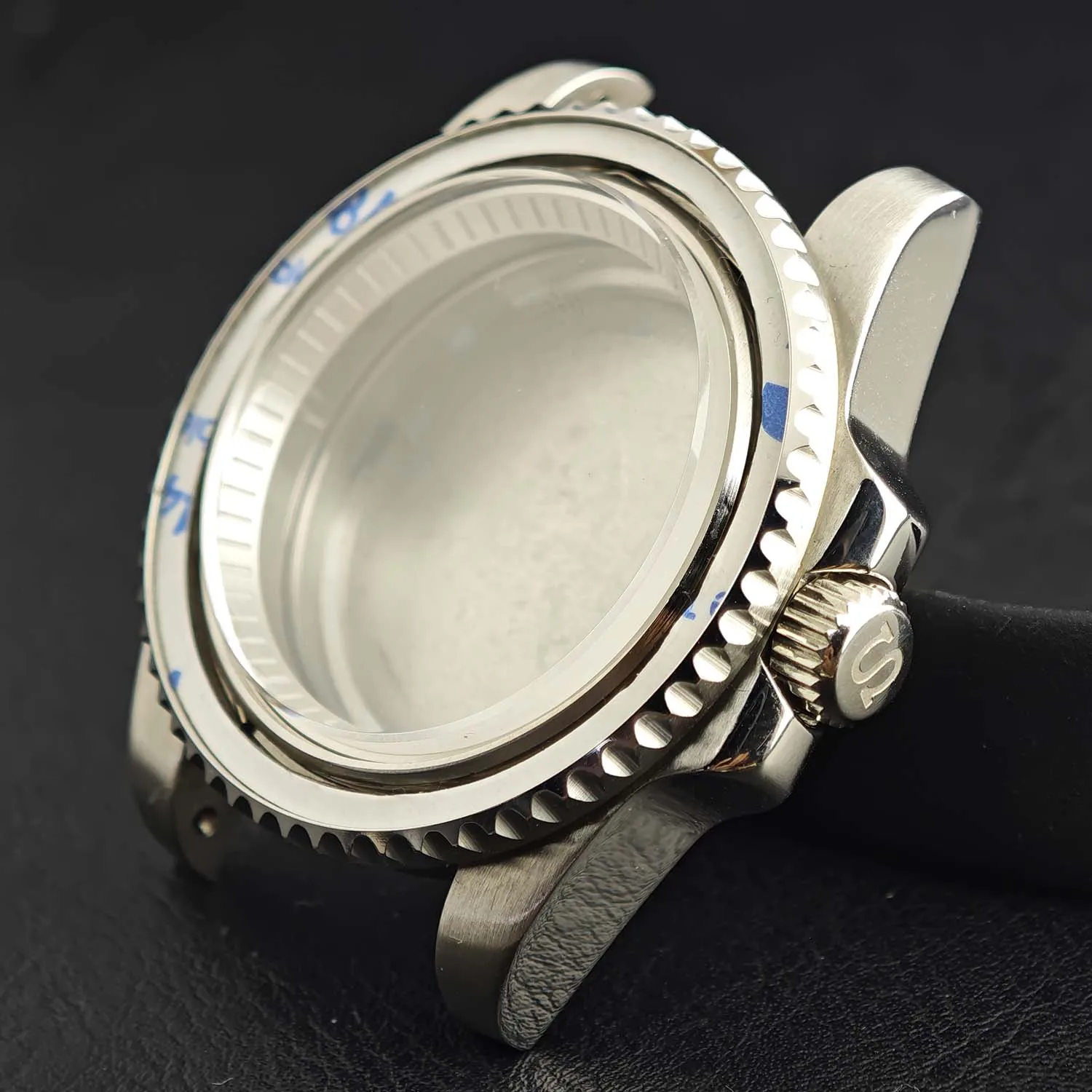 High Quality 40.5mm Silvery GMT Sapphire Glass Case Transparent Bottom Cover with Chapter Ring for NH34 NH35 NH36 Movement Case