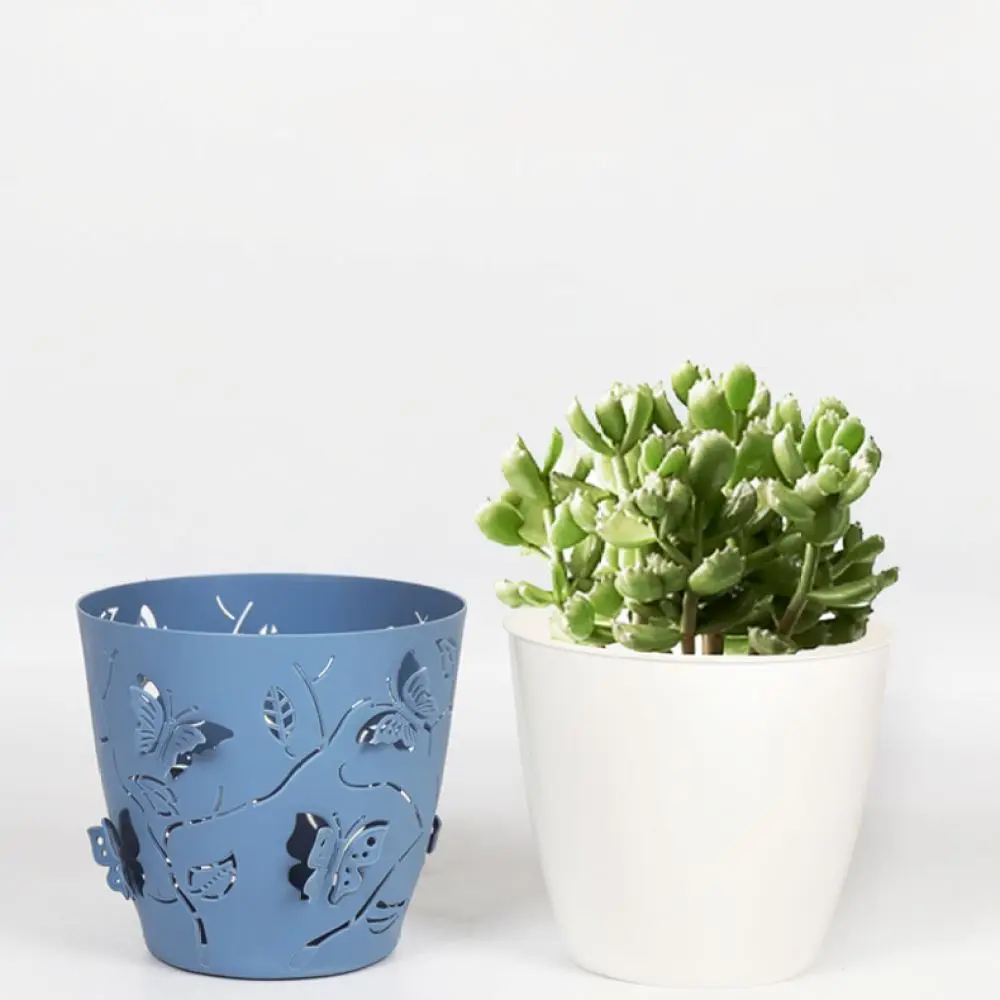 Creative Hollow Butterfly Flower Pot Resin Double Layer Detachable Succulent Container Desktop Garden Decor Vase