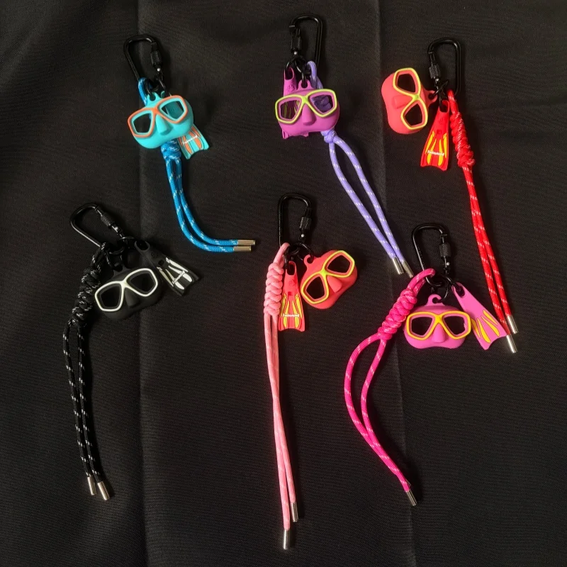 Nouveau porte-clés de plongée en silicone pour extérieur, breloque de sac, accessoire de plongée sous-marine pour clés et sacs à dos