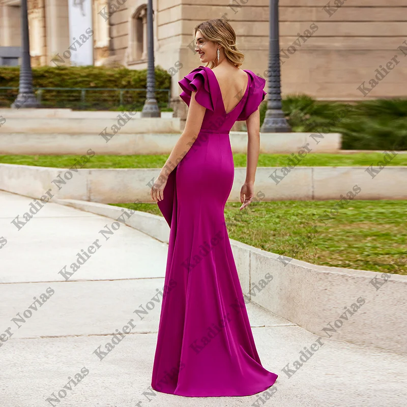 فساتين سهرة حورية البحر أنيقة عربية على شكل حرف V مخصصة بطول الأرض فستان الحفلات رداء سواريه