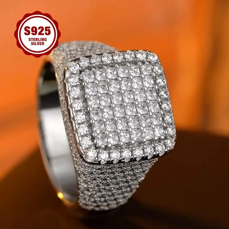 

Кольцо из стерлингового серебра 925 пробы для женщин, с цирконом огранки «Принцесса», свадебное/помолвочное украшение, подарок для нее, роскошное модное изделие