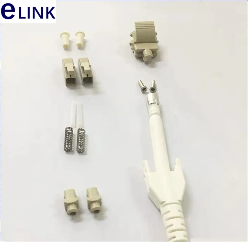 Jogo do conector do uniboot do LC, 2 núcleos, 3.0mm, um tubo sem virola, conector da fibra ótica, peças soltas FTTH eLink, 200 PCes