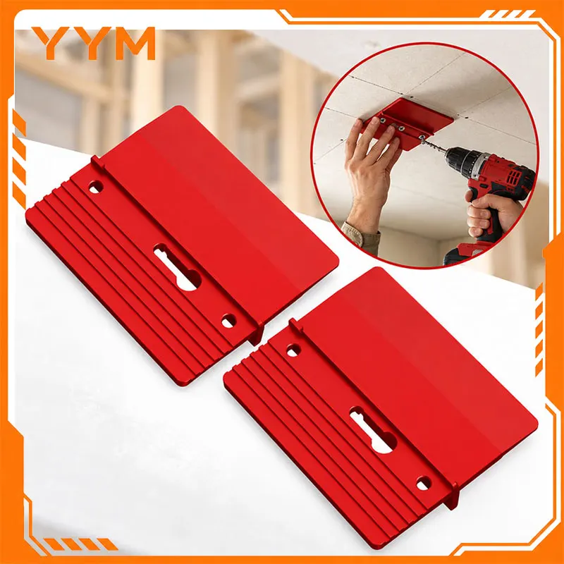 YYM 2/4Pcs Aluminum Alloy Drywall Fitting Tool Plasterboard Fixing Ceiling Positioning Plate Sloped Wall Dec Carpenter Tool