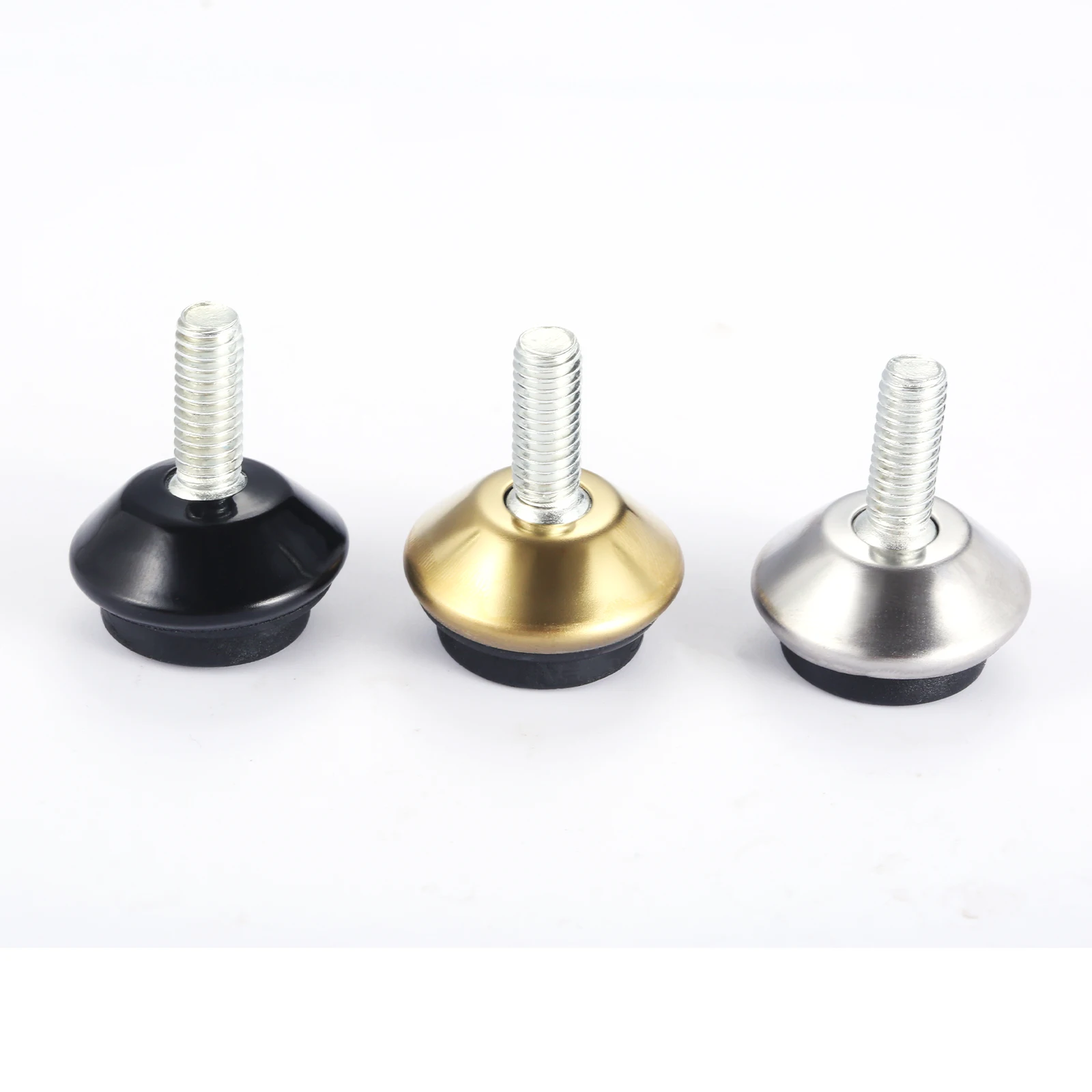 4pcs Adjustable Furniture Levelers Feet Metal Leg M6*15mm Thread Screw Black/Silver/Gold for Cabinet Table Chair Machine Base image 2