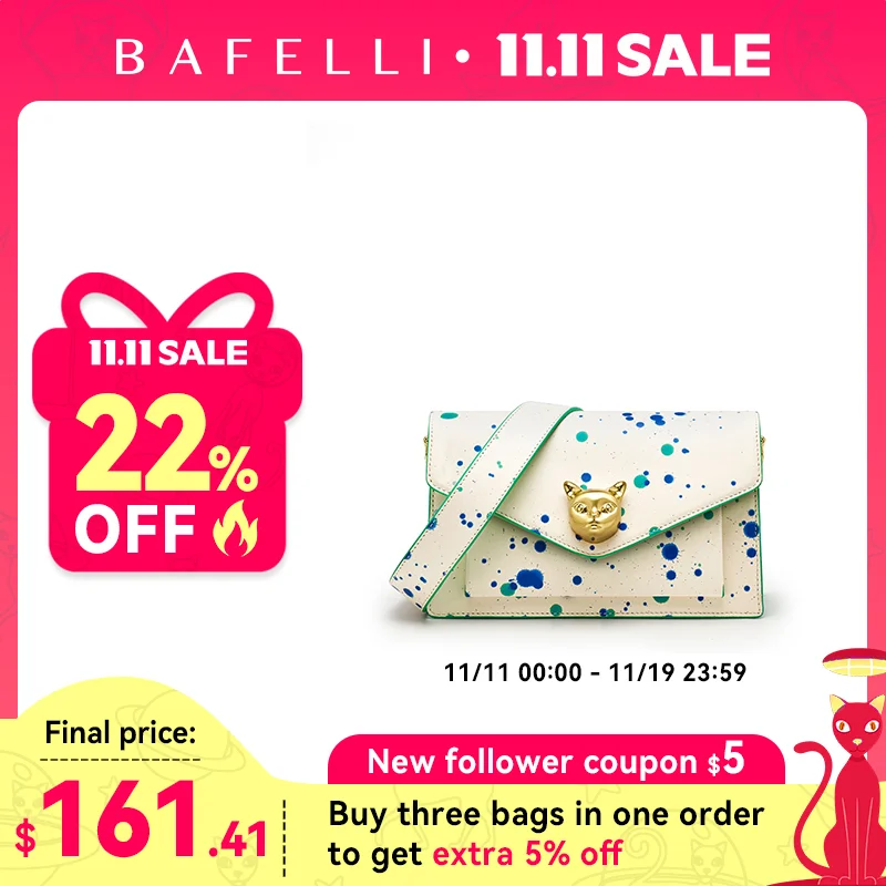 

BAFELLI 2025 ЖЕНСКАЯ СУМКА МОДНЫЙ ТРЕНД РОСКОШНЫЙ БРЕНД КОЖАНЫЙ ЦЕПОК КРЕСТВИЯ СУМКА CAT ЛЕТНИЙ СТИЛЬ ОРИГИНАЛЬНЫЕ СУМКИ ДИЗАЙНЫ
