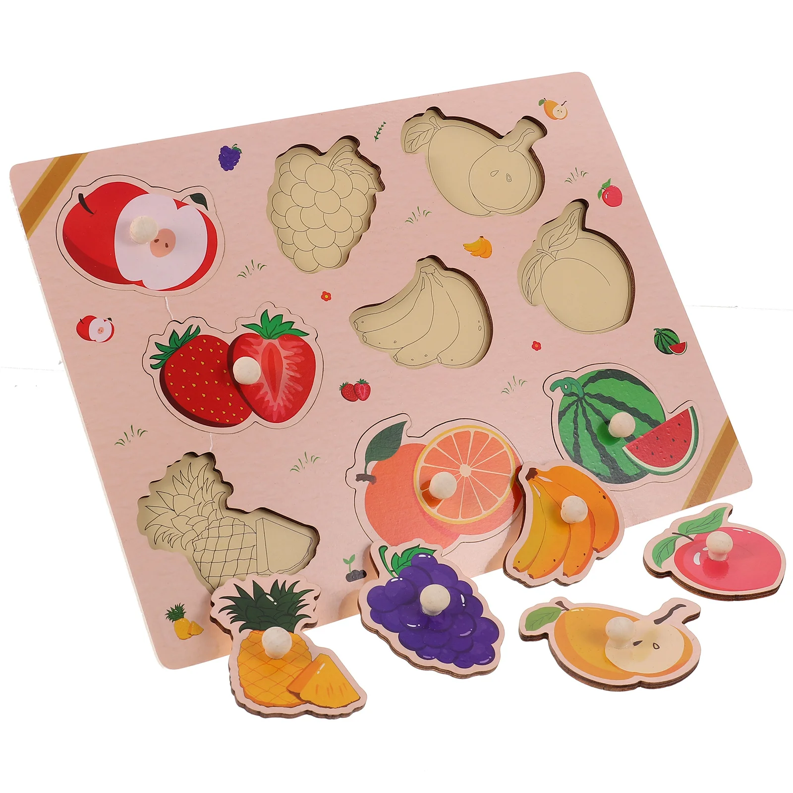 

1Set Cartoon Fruit Wooden Puzzle Educational Kids Game for Ages 3-9 Develops Fine Motor Skills and Cognitive Ability