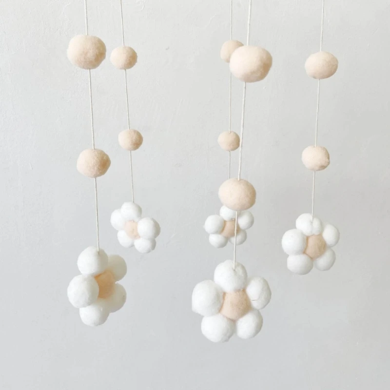 

Цветочный помпон, сенсорная игрушка для новорожденных, подарок на день рождения, душ, сенсорные подарки, колокольчики, детская с