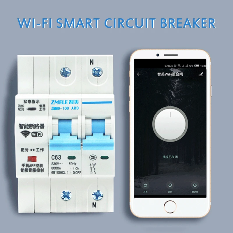 Energy Monitoring Air Circuit Breaker Circuit Breaker Intelligent Circuit Breaker Switch Wifi Cell Phone Remote Control