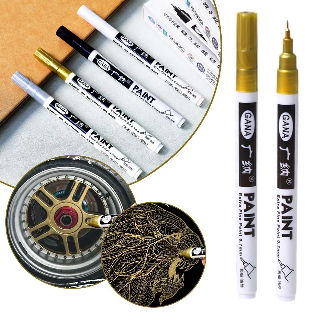 Paint Pen 4 Colors 0.7mm Extra Fine Point Paint Marker Non-toxic Waterproof Permanent Marker Pen for Cards, Posters, Rock M G8G8