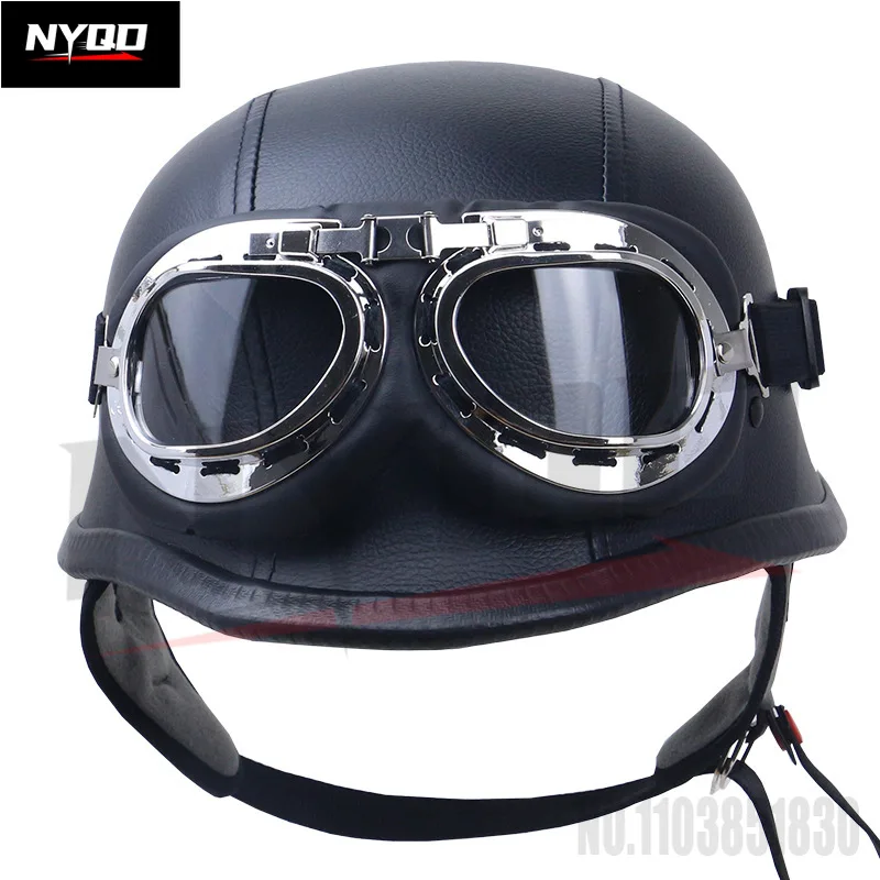 레트로 오토바이 가죽 헬멧, DOT 인증 하프 헬멧, 여름 전기 자전거 헬멧, 809 카스코 모토