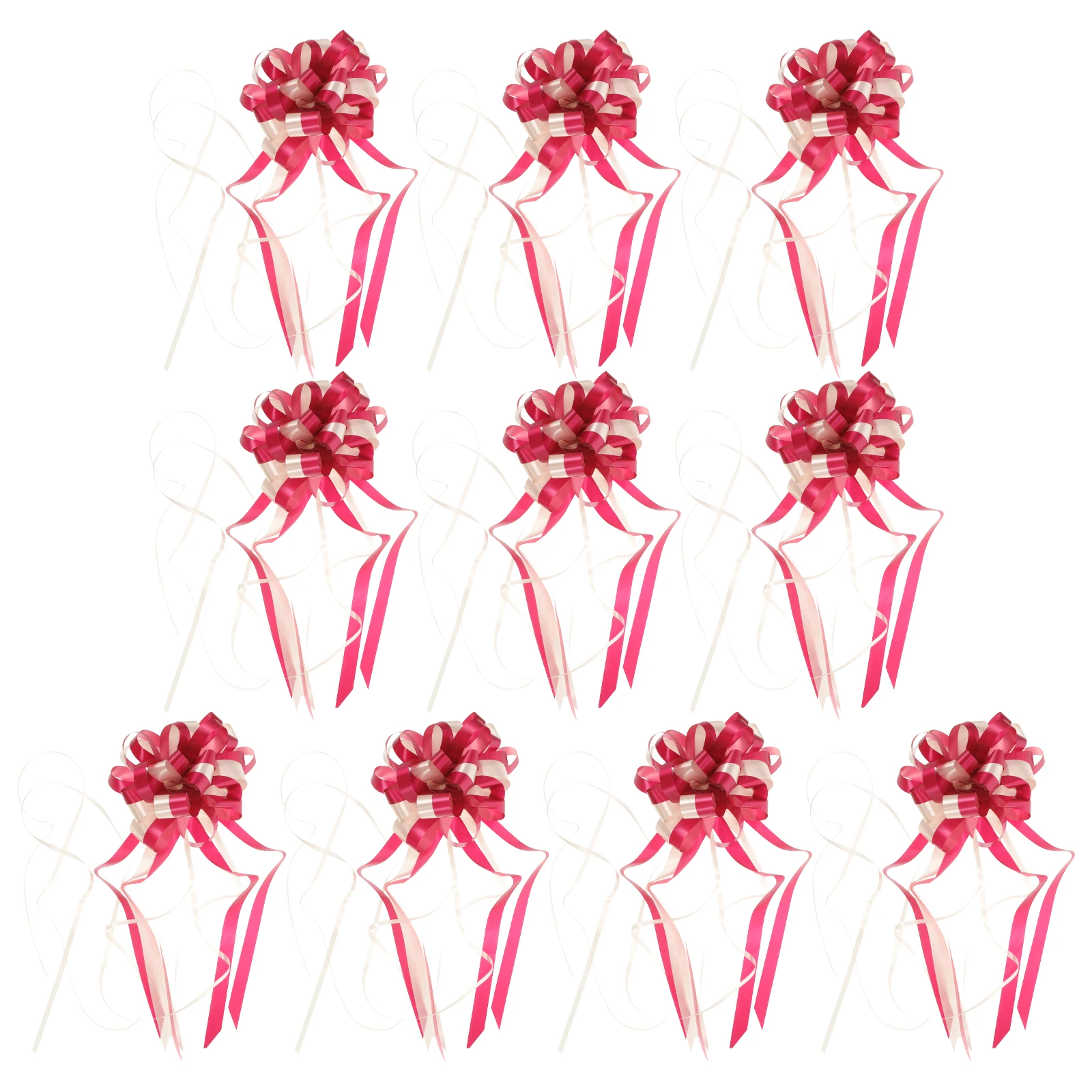 

10 Pcs Hand Drawn Flowers Bows Decoration Pull The Gift Pearl Wrap Ribbon Hanging Banner