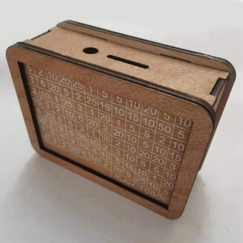 1 Pieces Wooden Money Box Money Box With Counter Wooden Money Bank For Children 17 X 12.5 X 7 Cm