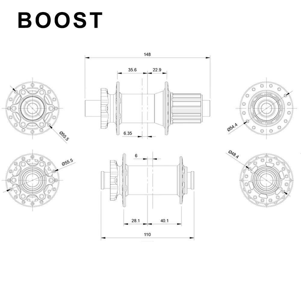 Cubo Boost 4 Bearings MTB Hub 36T Ratchet Hub 15x110 12x148 for Micro Spline 12S HG 8 9 10 11 12 Sram XD 12S MS Bicycle BIke Hub