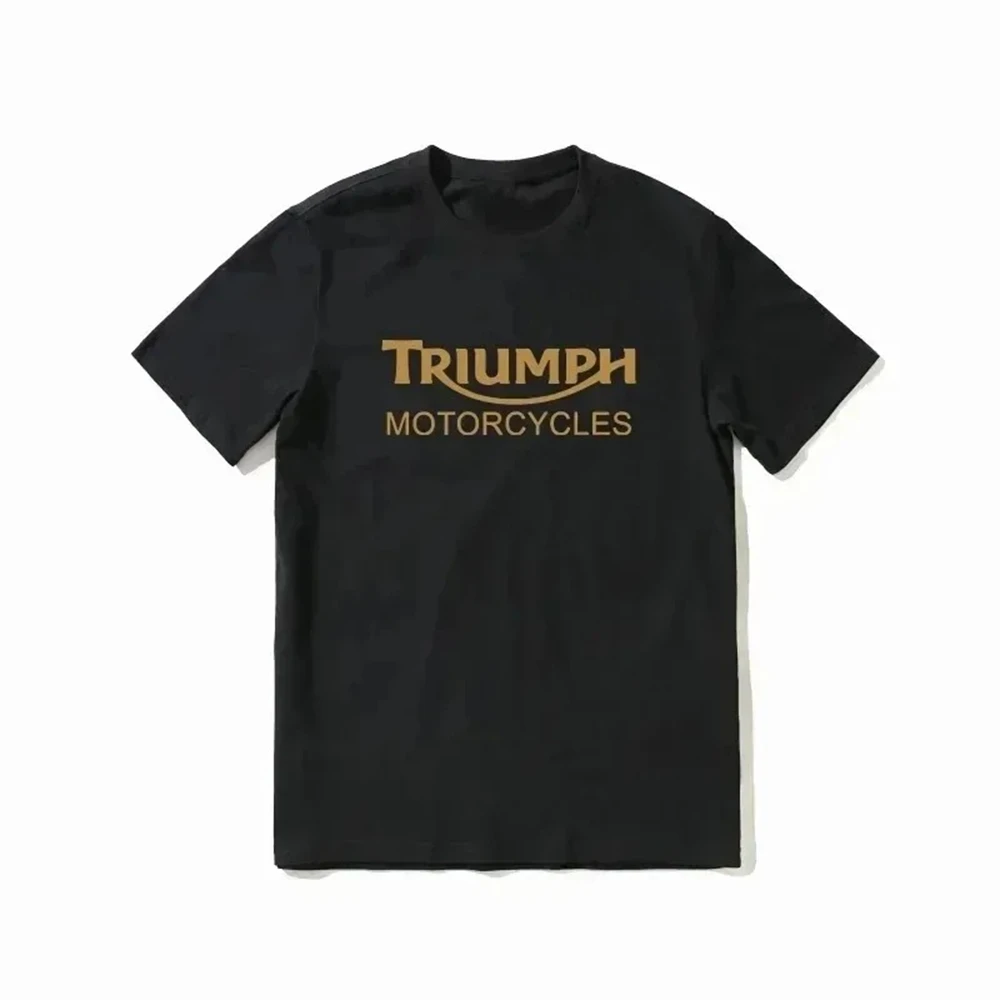 Retro Triumphs Motorcycle Rider Print Luxury Brand Cotton T-shirt Men Women Summer Trendy Tshirt Kid Top Children Short Sleeve