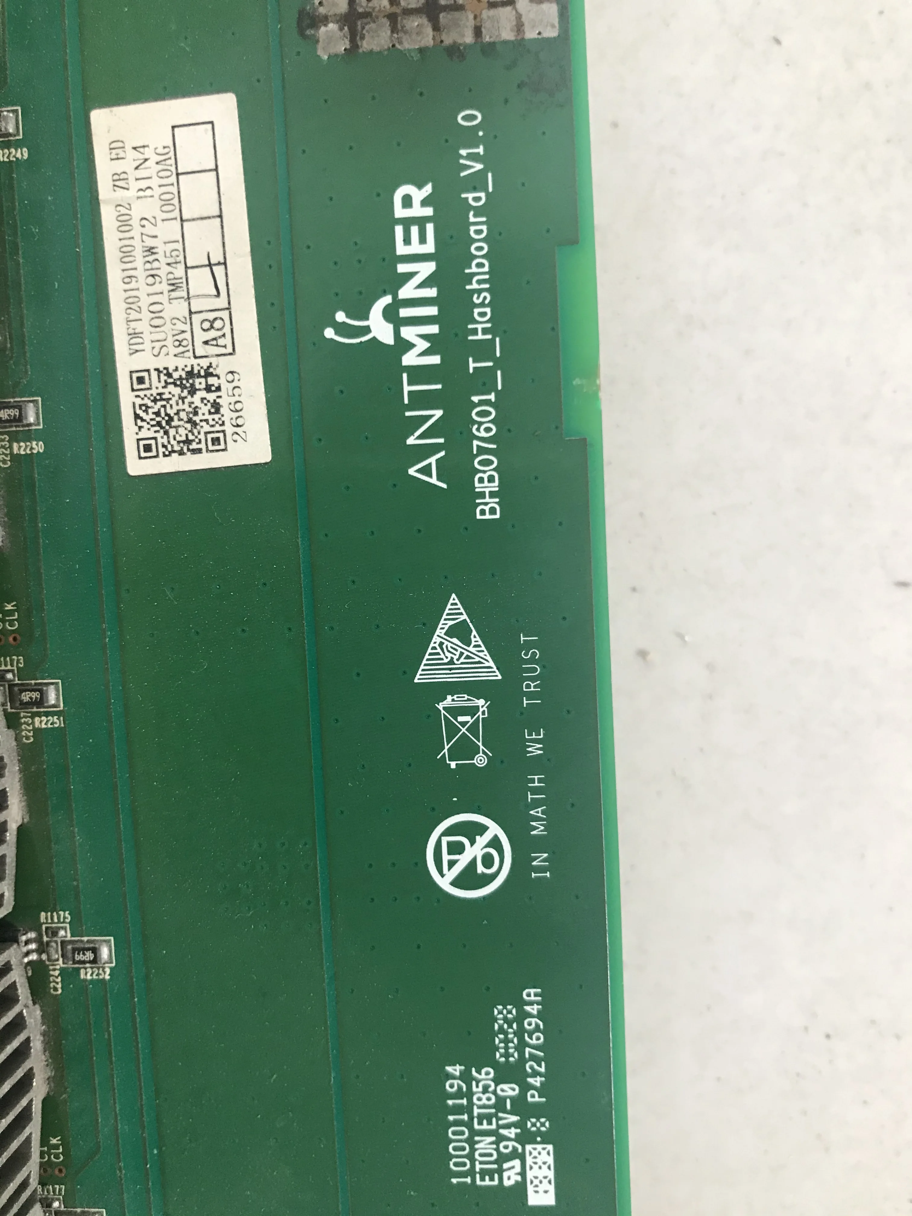 Bitcoin Miner 오리지널 BITMAIN AntMiner T17 42T 분해 해시 보드, 14T BM1397 ASIC 칩 안정적인 속도