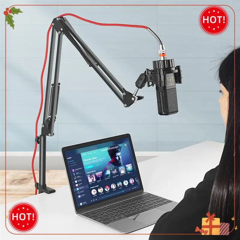 Durable-Microphone Shock Mount For Takstar PC-K220 Broadcast Clip Studio Recording Mic Holder Spider Condenser