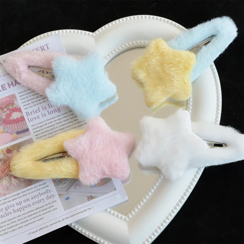 

Plush Star Y2K-Style Star Mini Star Hairpin Sweet Handmade Cute Pins Hairpin Headwear Hair Accessories Women Girls