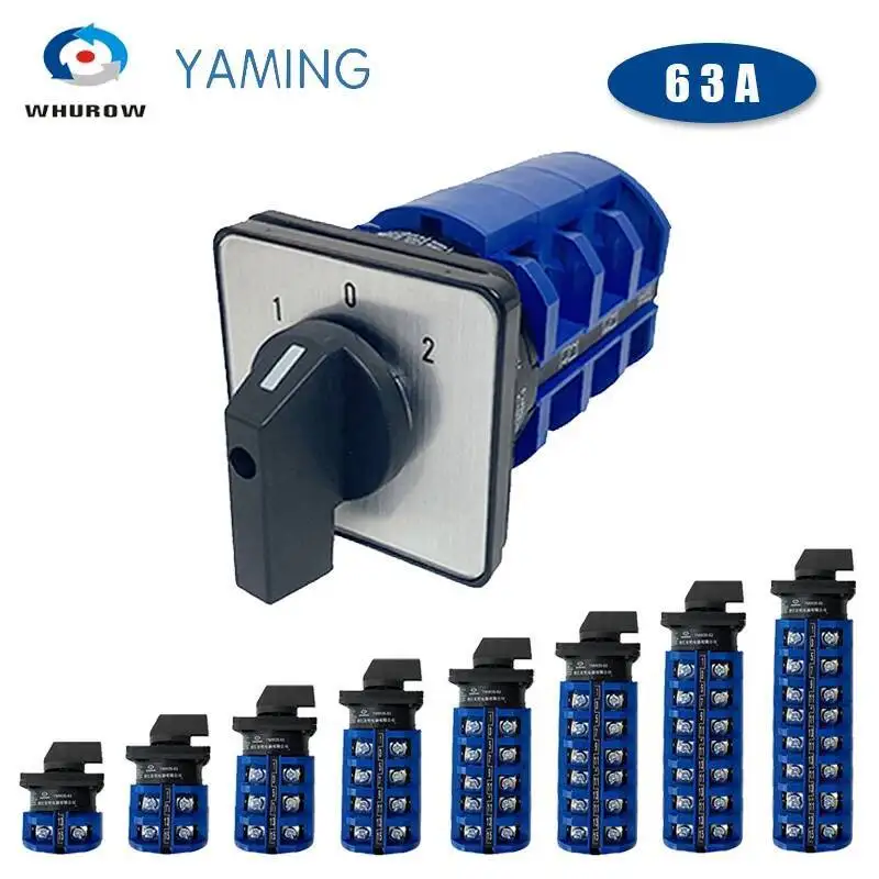YMW26-63A سلسلة LW26 690 فولت الفضة الاتصال السيطرة على الطاقة 1-6 أقطاب 2/3 موقف تغيير كام التبديل الروتاري محدد
