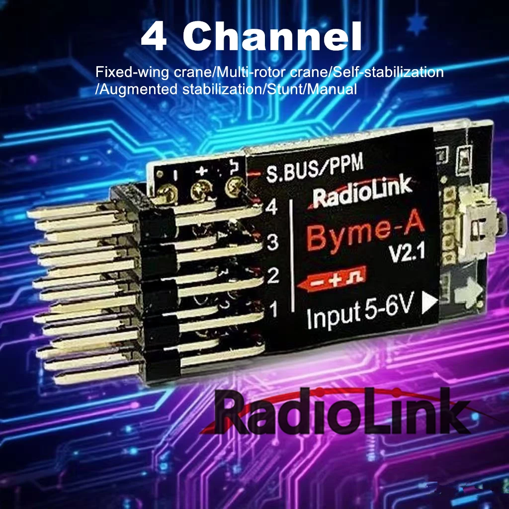 Radiolink Byme-A 4CH Flight Control For 3D A560 Fixed Wing F3P Four-Channel Trainer Drone Scale Model Aircraft Stabilization