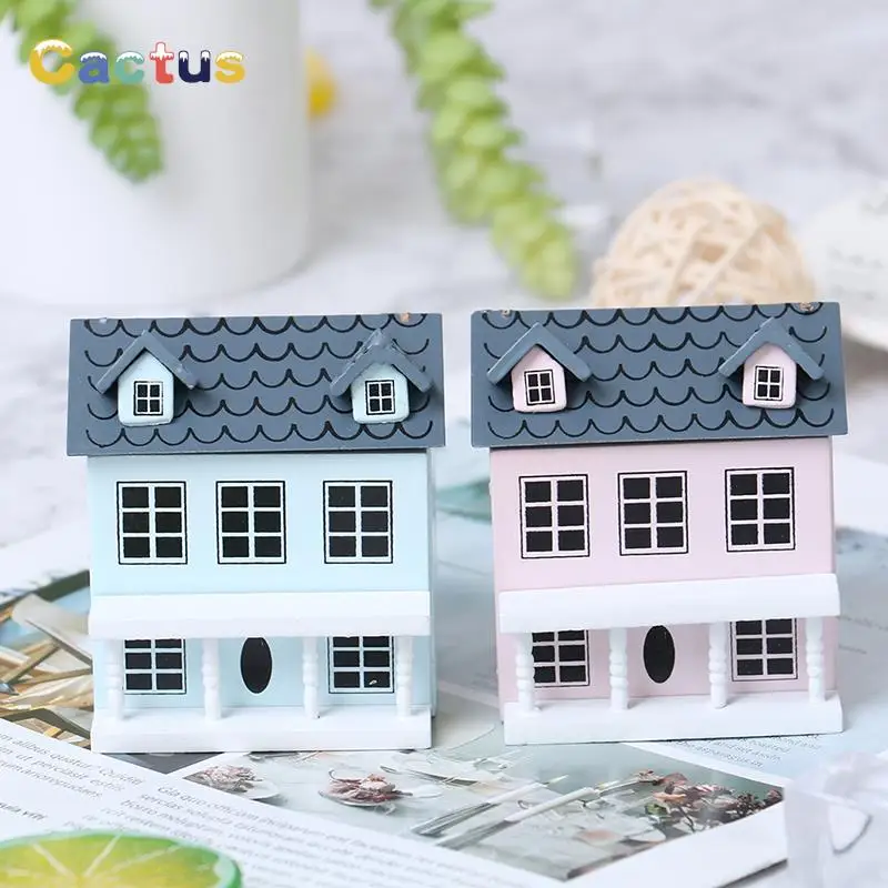 

1:12 Dollhouse Miniature Wooden Little House Model Lovely Villa Doll House Decor