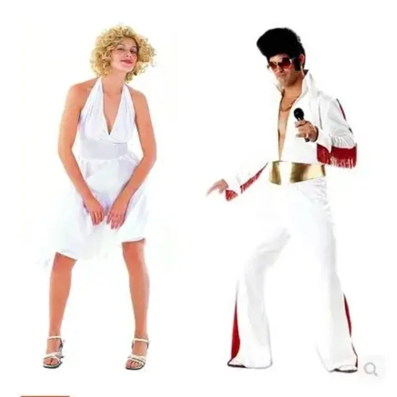 

Cosplay Costumes Halloween Costume Party Clothing Singer White Clothing Adult Presley Clothing Marilyn Monro Cos Dress