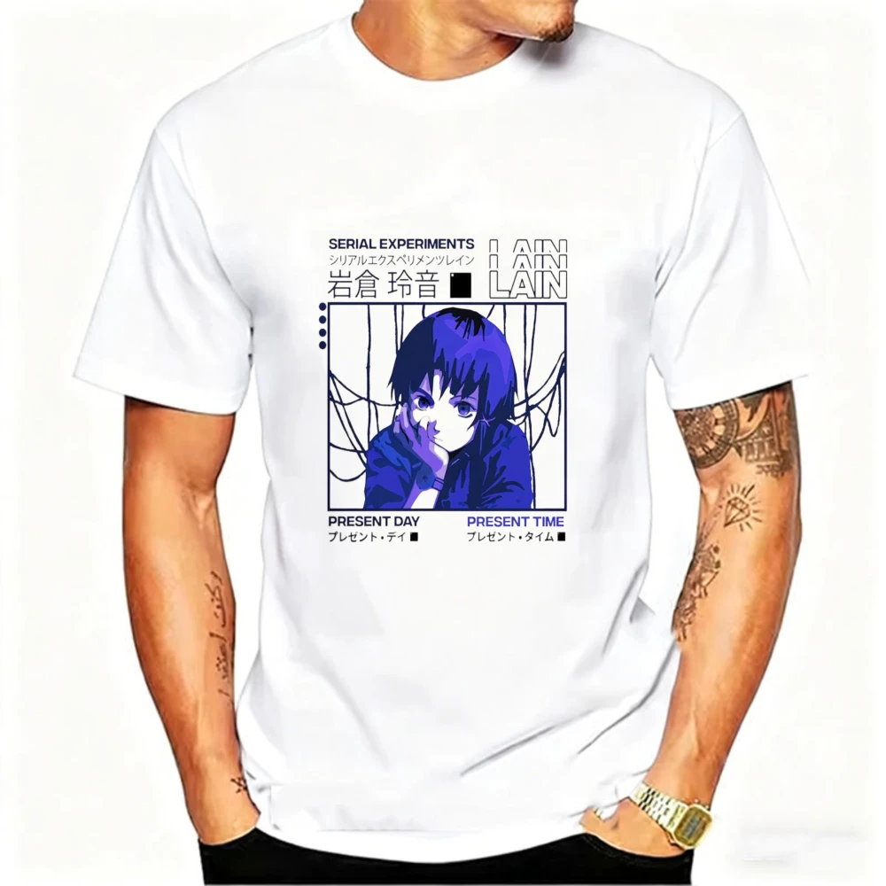 Serial Experiments Lain Iwakura Punk Anime Graphic Modal T‑Shirt Soft Lightweight Retro Otaku Manga Casual Streetwear Tops