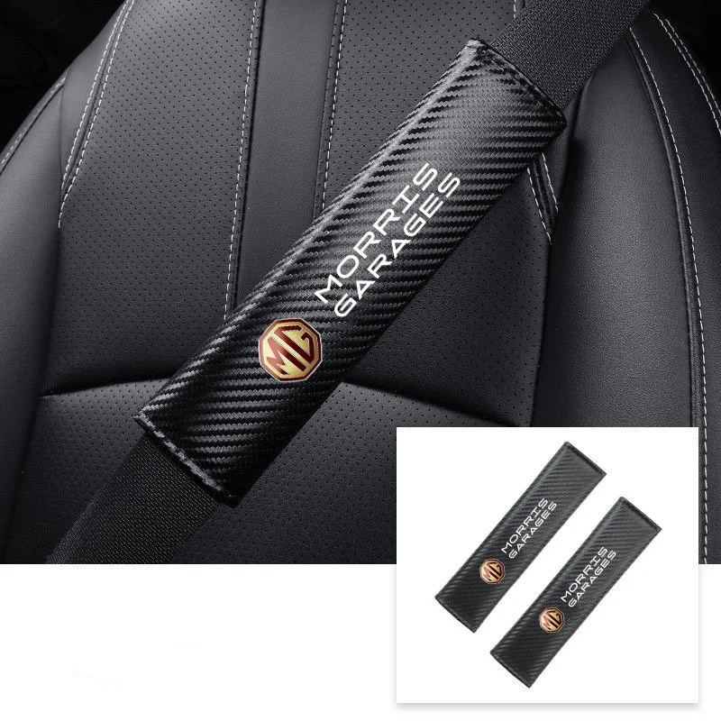 

2Pcs Carbon Fiber Car Seatbelt Shoulder Protector Cover for MG ZS 5 7 6 MG4 EV ES5 HS ONE GT GS MG3 EZS Auto Interior