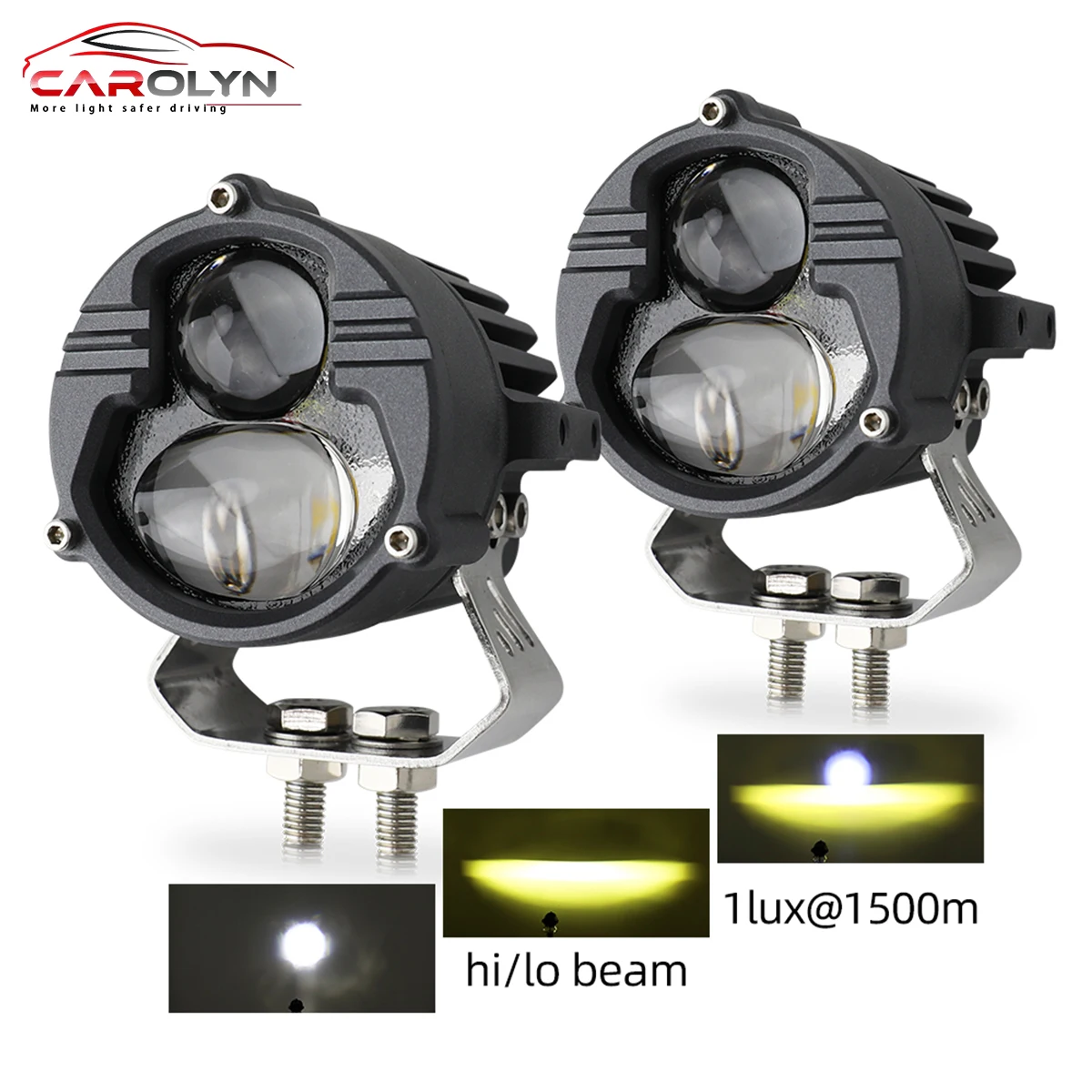 

Carolyn 1500M High Low Beam Led Fog Driving Lights, Combo Beam Dual Color White Yellow Mini Off Road 3Inch Led Driving Light