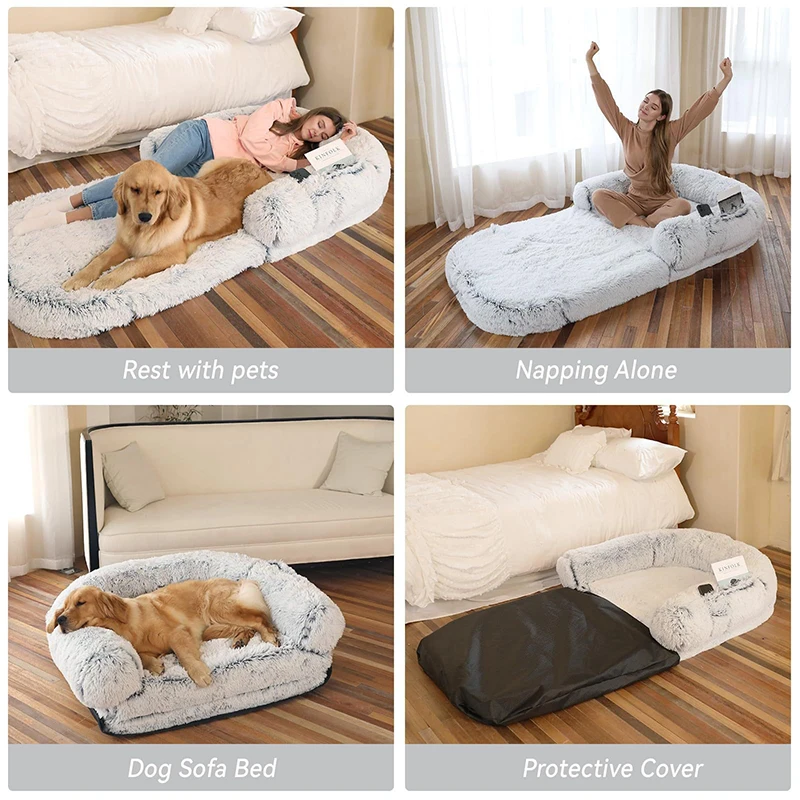 Hot Sale Luxury Pet Nest Durable Foldable Dog Bed Removable Cover Soft Foam Cushion Cats Animal Warm Bed Small Large Dogs