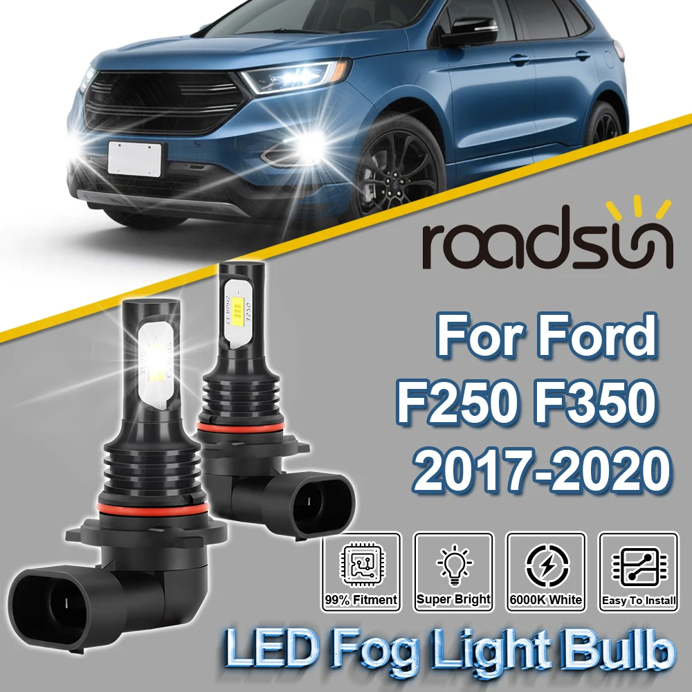 

ROADSUN 2X для Ford F250 F350 2017-2020: Модернизированные светодиодные противотуманные фары Canbus, ультраяркие лампы, мощные, 2018 2019