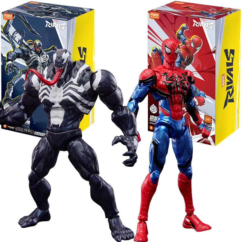 BLOKEES Oryginalny Spider-Man Venom Marvel WERSJA CHAMPION CLASS Figurka Akcji Ruchome Stawy Model Filmowy do Składania Zabawka Prezent