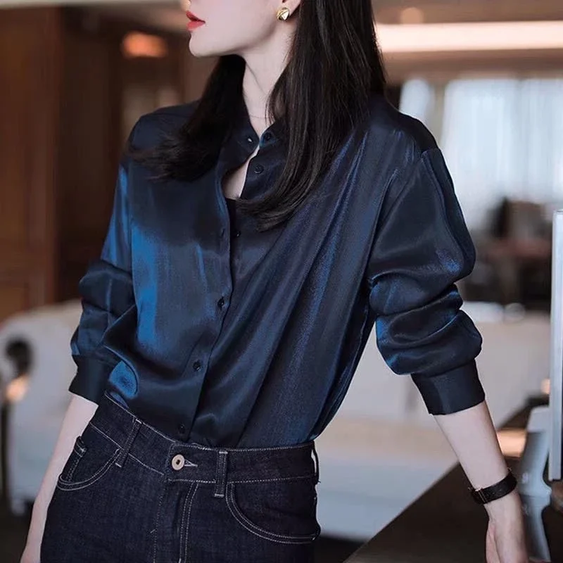 Button Up Shirts & Blouses for Women Crop Reviews Clothes Elegant Crop Korean Chic Novelty 2024 Social Fine Clothing Sales