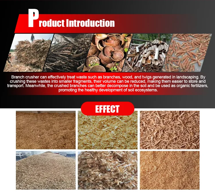 Factory Price Branch Wood Chipper Crusher Machine Chain Feeding Mobile Wood Chipper Large Wood Infeeding Chipper Shredder