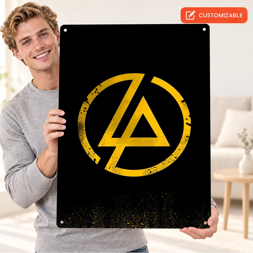 Linkin Park Emblem Aluminum Poster Personalized Metal Sign Minimalist Graphic Wall Art For Living Room Musician Birthday Gift