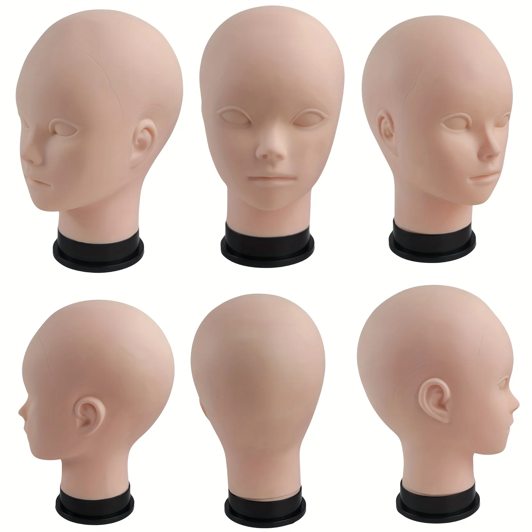 DIY Cosmetology Manikin Head For Makeup Bald Mannequin Head for Makeup Training,Wig Making,Hair Accessories&Hat&Glassess Display