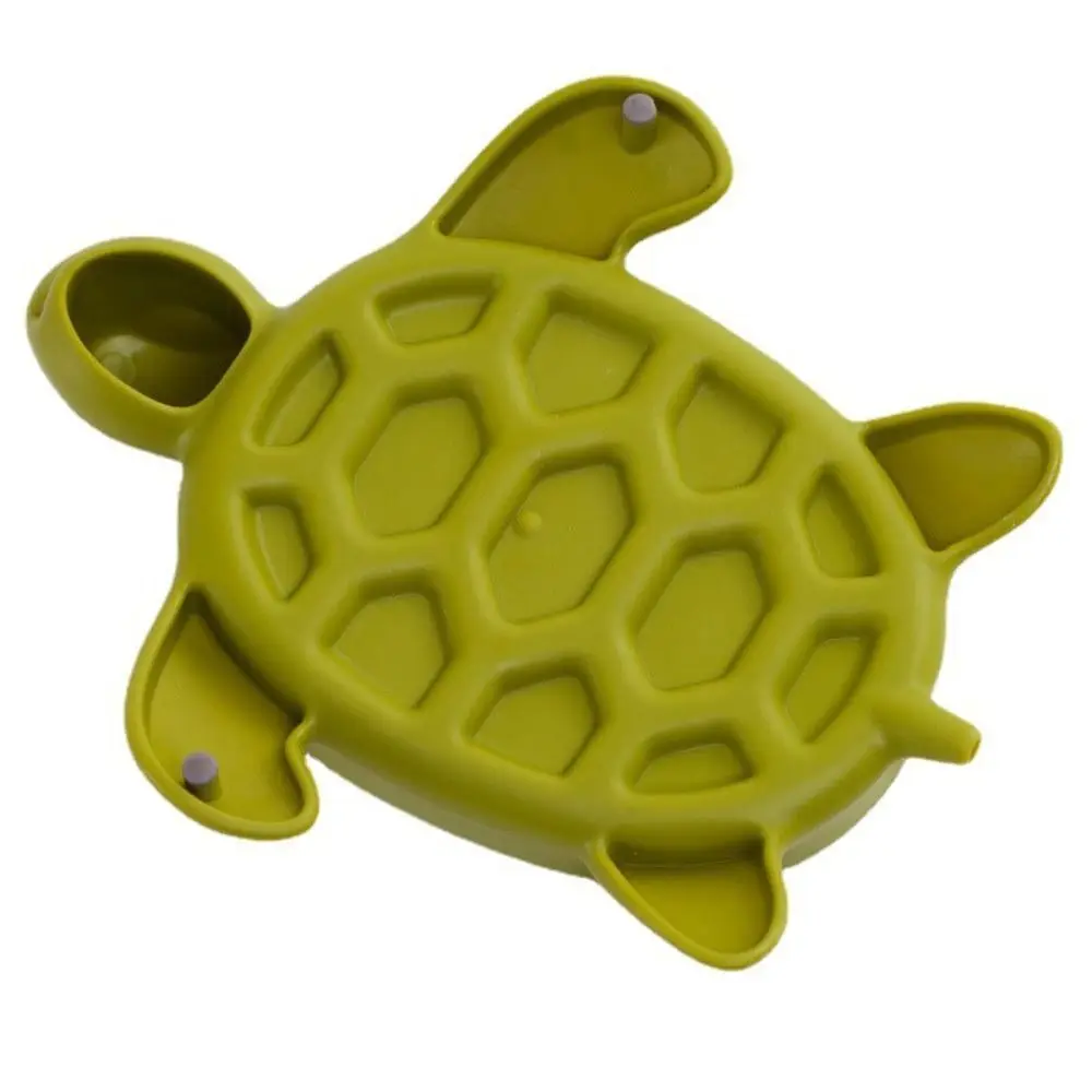 New Green Soap Box Cartoon Turtles Shape Storage Rack Toilet Anti-slip Soap Holder